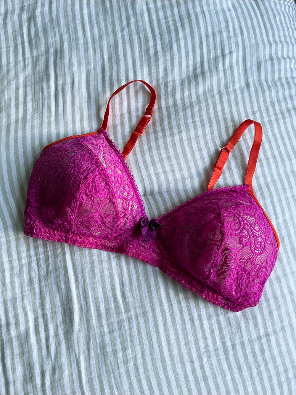 AnaOno Lori Goldstein Natrelle Inspires Lace Bralette Size Large 36 Pink